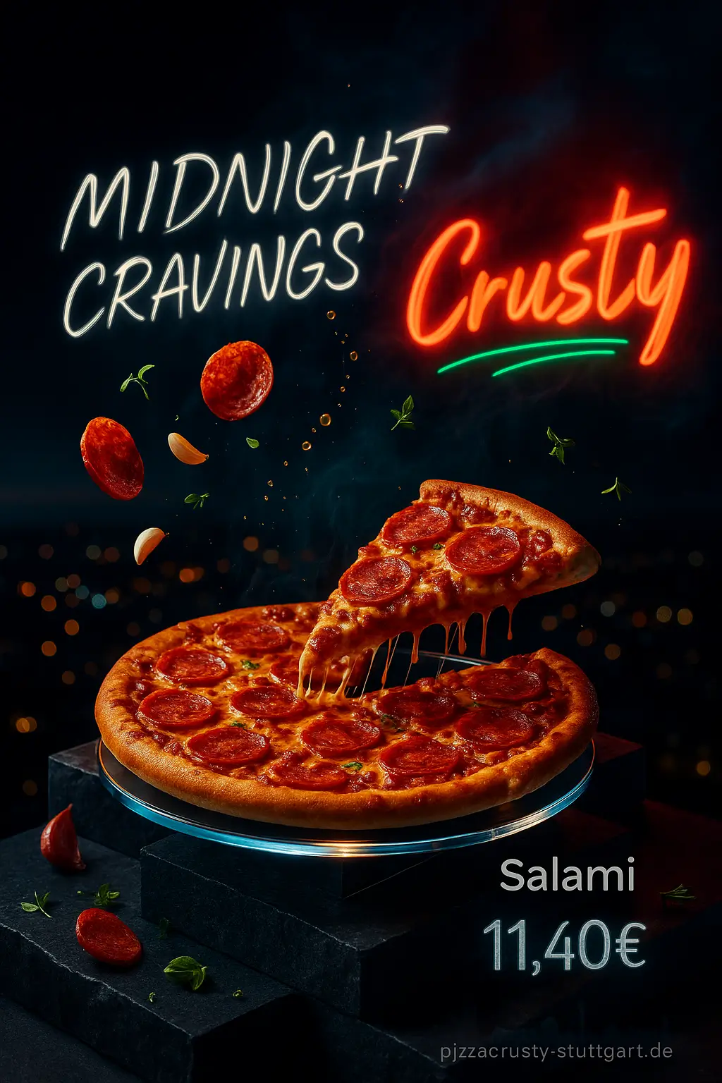 AI generated night craving pizza crusty